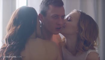 ULTRAFILMS LEGENDARY Belle Claire and Katy Rose surprised the guy with the best fuck of his life.