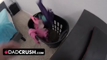 Dad Crush - Hot Teen (18+) Caught Stripping Naked On Internet By Stepdad Gets Her Pussy Spanked And Fucked