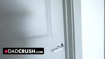 DadCrush - Adorable Tiny Teeny Babe Mia Kay Drops Down On Her Knees To Suck Her Stepdad's Cock