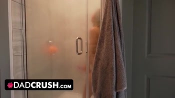 DadCrush - Adorable Tiny Teeny Babe Mia Kay Drops Down On Her Knees To Suck Her Stepdad's Cock