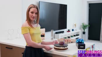 Charlie Dean's Birthday Bang: Step Sis Squirms for Big Dick