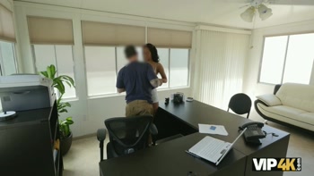 VIP4K. Babe gets in dirty hands of horny loan agent with camera