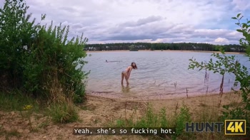 HUNT4K. He spotted the Couple at a Nudist beach and joined them