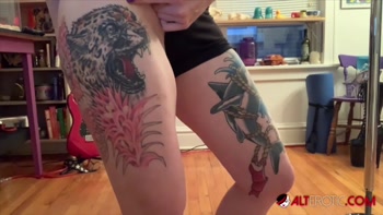 Vex Voltage's Quarantine Pleasure: Tattooed Brunette Satisfies Herself