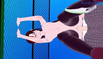 Makinami's Rooftop Temptation: A Steamy 60FPS Anime Orgy
