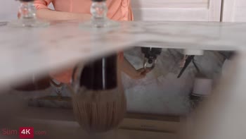 Lina Shisuta's Kitchen Orgy: Blonde Teen (18+)'s Anal Fuck