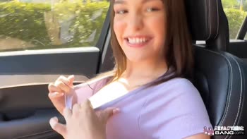 May's Raunchy Debut: Brunette Teen (18+) Proves Herself with Big Cock and Tasty Tits