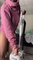 Silencia Queen's Steamy Cleaning Session: Vacuuming Nude with No Panties