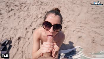 Tate's Italian Cutie Goes Wild on Nude Beach POV