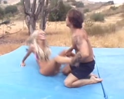 Perfect French babe fucked outdoors