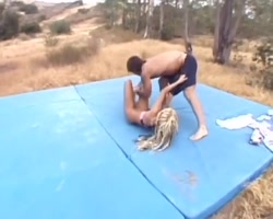 Perfect French babe fucked outdoors