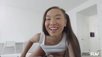 Jay Rock's POV - Petite Asian Step Daughter Kimmy Kimm Loves His Hung Cock
