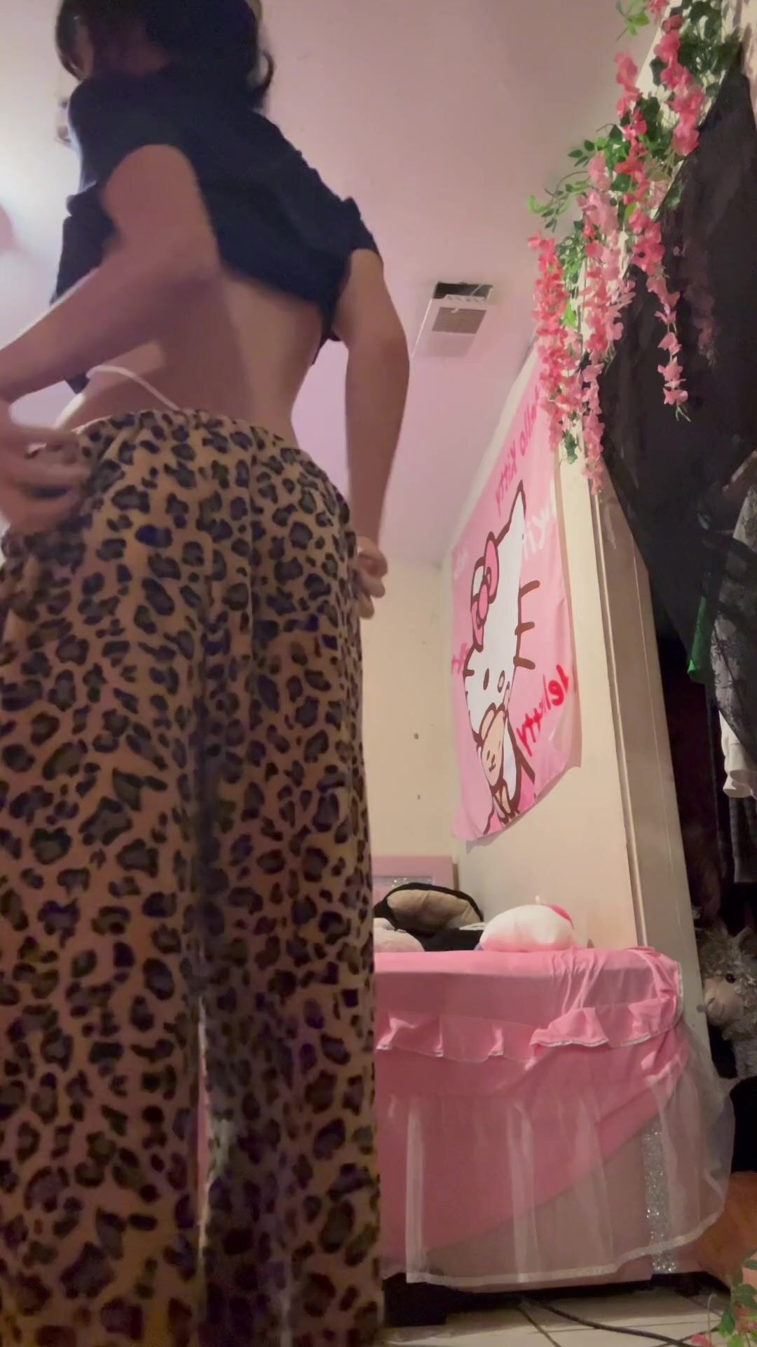 Latina Goth Girl Shows off Amateur Private Dancing Skills