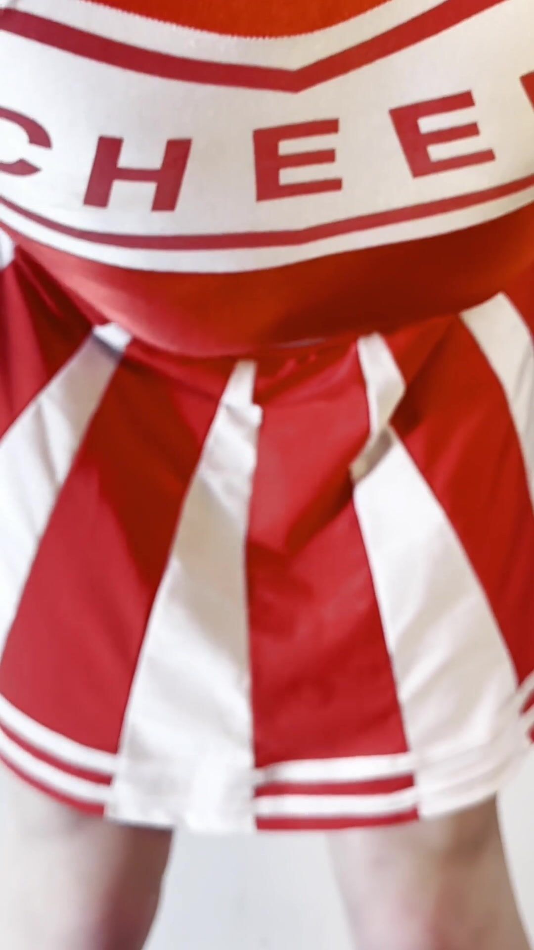 Sissy OClock's Cheerleader Cosplay Strip Show: Upskirt Perfection
