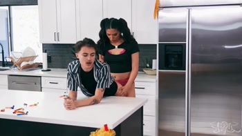 TRANS ANGELS - Zariah Aura Eats Out Joey Michaels’ Juicy Hole Before A Kitchen Counter Pounding