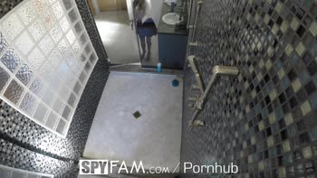 Nina North's Step Sister Shower Surprise: Big Dick Creampie POV