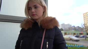 Public Agent - very cute 1 blonde teen (18+) tries her first big cock