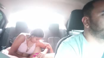 BekaGrey's Backseat Seduction: Latina Teen (18+) Licks Pussy in Public