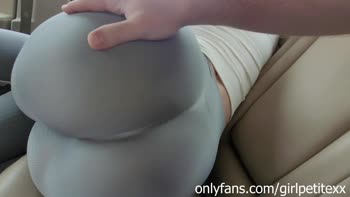 Public Temptation: Curvy Brunette's Perfect Ass in Leggings Gets Grabbed and Cummed On
