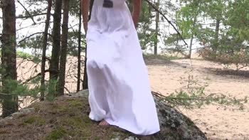 Lucy's Enchanting Woods Encounter in Sultry White