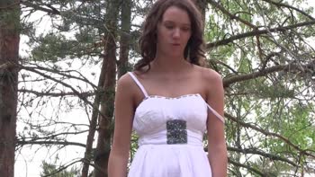 Lucy's Enchanting Woods Encounter in Sultry White