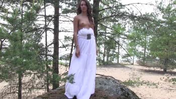 Lucy's Enchanting Woods Encounter in Sultry White