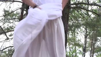 Lucy's Enchanting Woods Encounter in Sultry White