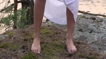 Lucy's Enchanting Woods Encounter in Sultry White