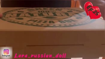 Lara RussianDoll - Lara's Sizzling Pizza Fantasy: Russian Teen (18+) Swallows Cum