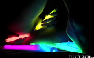 Glowing Orgasm: Kinky Blonde Solo Adventure