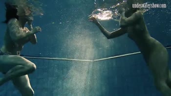 Andrea and Monica's Underwater Strip Show