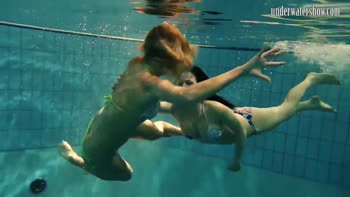 Andrea and Monica's Underwater Strip Show