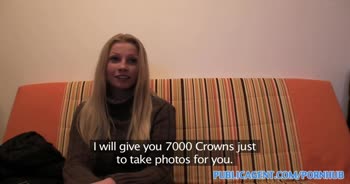 Bella Karina's Czech Blonde Treat: Sizzling Sofa Fuck Show