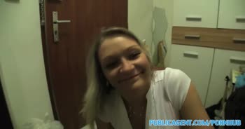 PublicAgent Blonde Women Fucks to Pay her Apartment Fees