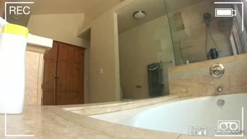 Stepbro Caught Stroking His Cock To Stepsis Washing Her Pussy
