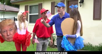 Brick Danger - Election Day Frenzy: Dad's Swap & Teens (18+) Savor Cum Swapped Family Foursome