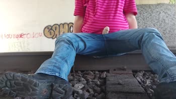The Country Girl - Country Girl's Railway Rampage: Masturbating to the Train