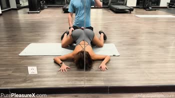 Pure Pleasure's Gym Quickie: Naughty Blowjob in Public Bathroom
