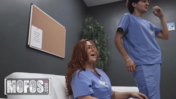 MOFOS - Naughty Nurse Chloe Copper Takes A Ride On Her Colleague's Hard Cock In The Hospital