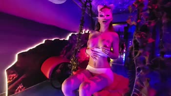 MissLadyXx's Solo Christmas Delight: Teasing Her Big Silicone Tits