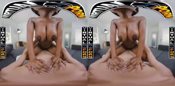 Petite Ebony Sensation Lily Starfire Teases in VR before Steamy 60FPS Action