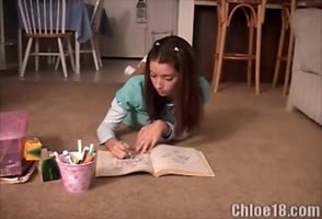 Teen (18+)'s Petite Cunt Teased by Crayon Masturbation