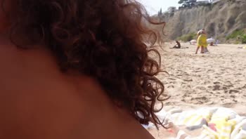 Lady Ana's Street Seduction: Naughty Italian Babe at Public Beach