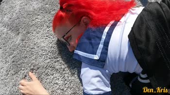 Teen (18+) Redhead den_kris Loves Anal Sex in Public Uniform