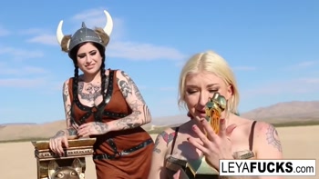 Leya Falcon Teaches Ophelia Rain to Worship Her Gold Trophy Hooters