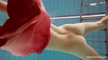 Deniska's Sultry Underwater Show: Big Boobs in the Wet