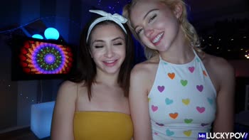 Skinny Blonde Babe Jane Wilde & Brunette Cutie Chloe Cherry Share Tight Threesome