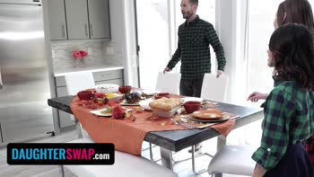 Naomi Blue & Jasmine Grey's Taboo Thanksgiving Step Family Fuck Fest