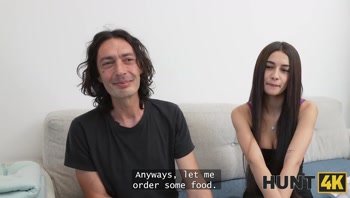 HUNT4K. Extremely tight pussy is jumping on a cock