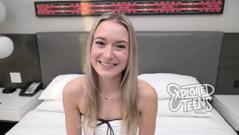 Skinny Blonde Teen (18+)'s Raw Casting Debut